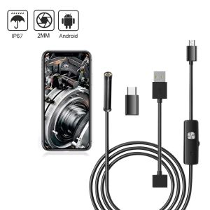 Kameror Mini EndoScope Camera 1080p HD Vattentät endoskop Justerbar mjuk tråd 6 LED: er 5 mm Android -inspektionskam för bil