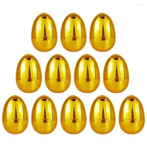 Dekorative Figuren Gold Ostern Eier Metallic Plastik füllbarer leerer Korb Stuffers Jagd Spiel Vorräte