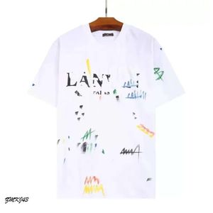 Brand Lavines Shirt Designer di alta qualità 2023 Nuovo bell'abbigliamento Summer Fashion Lavess Speckled Letter Stampa e manica corta casual LA 4267