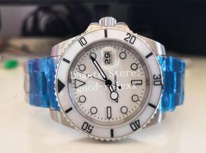 Relógios para homens assistem masculino automático Sapphire Crystal Bamford White Ceramic Bezel Dive Data 114060 Crown Wristwatches96999165