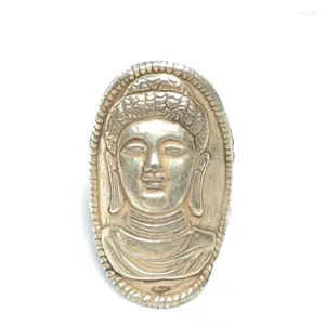 Collezione di figurine decorative vecchia buddismo fatto a mano in argento in argento sakyamuni statue anello statue dono decorazione amuleto