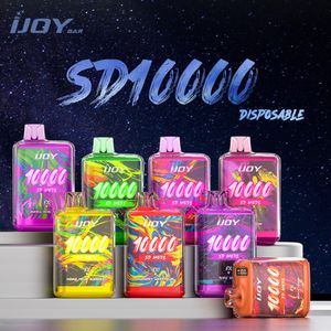 Original engångsvape toppmärken IJOY SD10000 PULD-disponibla POD Typ-C i Stocks Mesh Coil 650 mAh Recharager Battery 10K Puffs Vape Atomizer