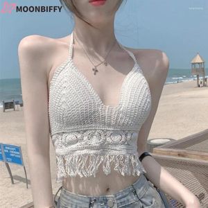 CAMISOLS TANKS MULHER MULHER SEXY TOP TANDE DE CROCHET