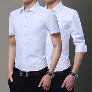 Alla årstider Mens Slim Fit Non Stryking Business Dress Shirt Luxury Brand Formal Long Short Sleeve Shirts For Men blus 240409