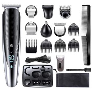 Clippers All in one hair trimmer for men grooming kit facial body wet dry hair clipper facial body groomer rechargeable haircut machine