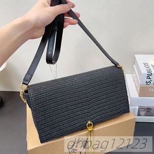 Gewebte Strohhalm Quastenkette Bag Kettenwechsel Taschen Flap Messenger Handtasche interne Tasche Gold Hardware Buchbuch Zubehör Hochqualität Frauen Crossbody Geldbeutel