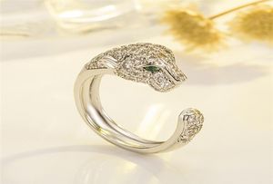 Animal Leopard Ring Temperament Wildkopf Silber geplattet Kupfer Womencluster Modemikro Set Handschmuck QMe11691437