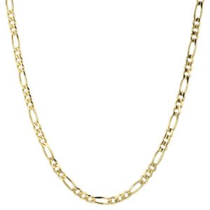 14K Yellow Gold Solid 2mm Thin Women's Figaro Chain Link Necklace 18 2243