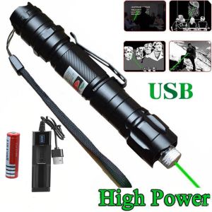 Highpower Yeşil Lazer USB Şarj Edilebilir Lazer Görüşü Ayarlanabilir Scorch Yeşil Lazer 532Nm 500 ila 10000 Metre Yeşil Lazer