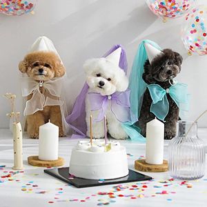 Hundkläder husdjur födelsedagsfest firar hatt bröllop båge saliv handduk neddy halsduk ficka bib söta hattar för hunddräkt