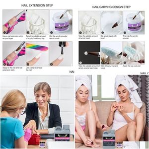 Acrylpulver Flüssigkeiten Mtifunktionales Nagel -Set -Kit langlebige Nägel mit flüssigen Monomerbürsten -Styling -Werkzeugen für DIY 230712 Drop Deli DH71Q