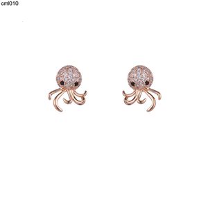 Diamond Cute Cartoon Fish Animal Stud Earrings for Woman Girls Super Glittering New Fashion Luxury Designer Silver Post
