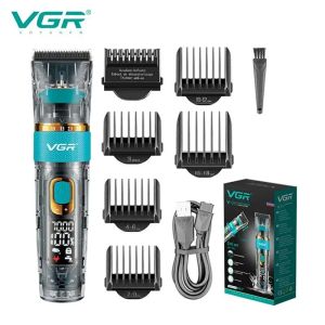 Clippers VGR Hair Clipper Transparent Hair Trimmer Waterproof High Speed Hair Cutting Machine Rechargeable with Travel Lock V695