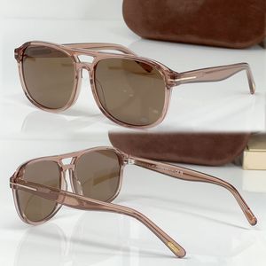 Designer and Male Rosco Sunglasses Light Brown Frame Fashionable and Trendy Square Sunglasses TF1022 with Box
