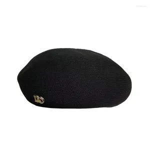 Berets lady wiosna lato niszowy dzianinowy beret malarz malarz hat dziewczęta elastyczna elegancka elegancka ulica na świeżym powietrzu