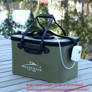 Accessories Portable EVA Fishing Bag Collapsible Fishing Bucket Large Capacity Live Fish Box Camping Hiking Water Storage Bag PJ212