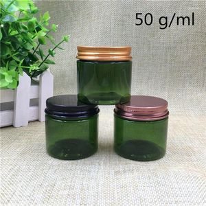 収納ボトル50g/ml緑色の透明なプラスチックボトルジャースクリューリッドクリームローションポマードバススモールサンプルパッキング