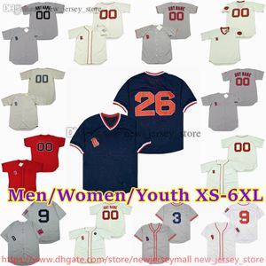 カスタムXS-6XL映画先祖返り野球ジャージ10 Andredawson 1 Berniecarbo Davidortiz Tedwilliams Jasonvaritek Trotnixon Movaughn Mannyramirezジャージー