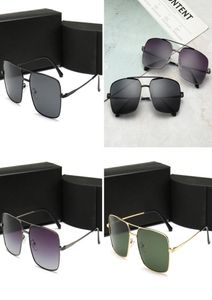 Óculos de sol unissex de excelente qualidade Plank Frame Metal Feld Lentes de vidro da moda Moda de sol óculos de óculos de mulheres com casos marrons AN2573395