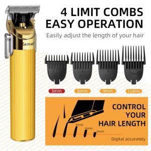 Clippers KEMEI CABELO PROFISSIONAL CLIPPER SHAVER ELÉTRICO PARA HOMENS TRIMER ELÉTRICO TRIMER