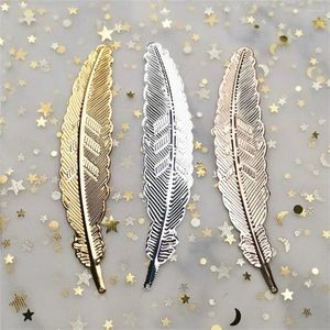 Retro Metal Feather Bookmarks Gold/Silver Antique Copper Book Clips Page Markers Student Present Stationery Office Accessories