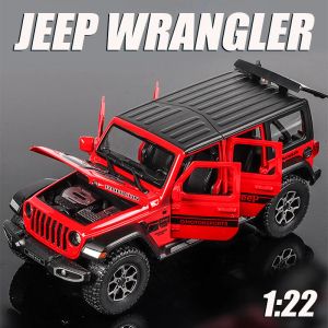 Carro 1/22 jipes Wrangler Offroad SUV Alloy Modelo de carro Diecast escala Modelo de veículo de metal Modelo de brinquedo Sons Luz infantil Presente de brinquedo