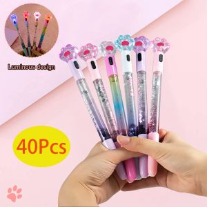 Pens 40Pcs Cat Claw Ballpoint Pens Party Signing Pen Luminous Writing Pens Light Pen Stationery Cute Glowing Pens