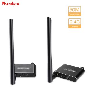 Adattatore 50m 2 4GHz Wireless WiFi Audio Music Transmiter and Receiver con Adattatore audio wireless RCA da 3,5 mm RCA per CD del computer TV DVD