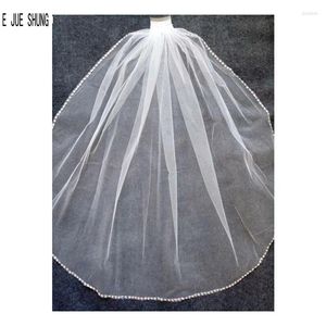 Bridal Veils E Jue Shung Soft Tulle pärlstav kant ett lager bröllop med kamtillbehör Velo Voile Mariage