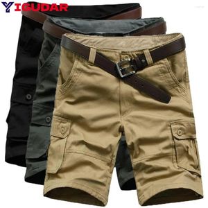 Shorts masculinos 2024 mensagens de verão Algodão de algodão Tática Moda de carga cáqui cáqui