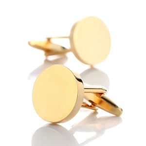 Links de alta qualidade masculino em branco Cufflinks Camisa de estilo francês Botões de punhos simples Botões Copper Metal Gemelos Male Jóias Acessor