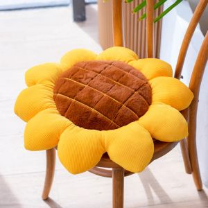 Pillow 40/50/70CM Stuffed Sunflower Plush Plant Seat Cushion Flowers Decor Pillow Props For Sofa Chair Indoor Floor