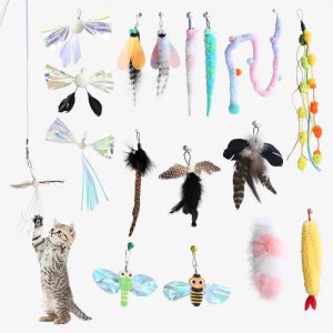 Toys Cat Toy Retractable Catture Stick Replasman Head Interactive Play Pet Malzemeleri Kediyi her gün aynı şekilde kızdırmayın