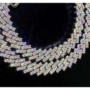 Men Rapper Chain Jewelry Vvs Diamond Necklaces Cuban Link Chain 925 Silver Hip Hop Jewelry 10mm Moissanite Cuban Chain