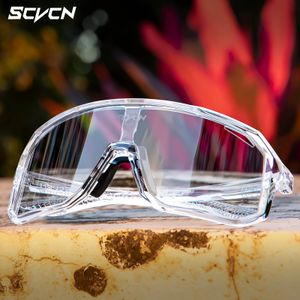 SCVCN Pochromic Cycling نظارات ركوب الدراجات الشمسية نظارات الدراجات الرياضية MTB في الهواء الطلق UV400 نظارات الدراجة النظارات الشمسية العيانات 240422