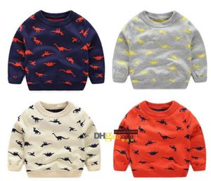 Pullover autumn winter Knitted Toddler Boy Sweater Casual Spring Cartoon Dinosaur Pattern Warm Cotton Boys Sweaters Children1936242
