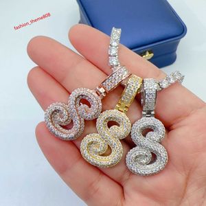 De vvs olśniewający moissanite moda biżuteria stylowa bling 925 srebrny litera alfabeta