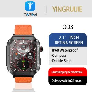 Kontroluj Waterproof Waterproof Smart Watch for Men, Fitness Tracker, 2,1 -calowy ekran HD, zegarek sportowy na świeżym powietrzu kompatybilny z Androidem iOS