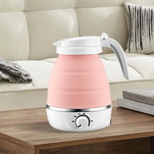 Kettles Silicone 600 ml Compappible Water Kettle Portable Folding Electric Kettle US/EU/UK/AU Lätt att använda för utomhusresor hem