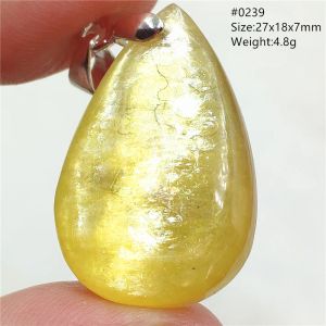 Necklaces Natural Gold Lepidolite Quartz Flash Tourmaline Pendant Jewelry Water Drop Yellow Mica Woman Men Fashion Necklace AAAAAA