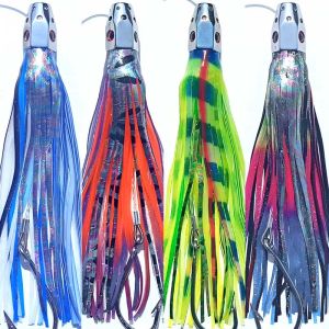 Tillbehör 1pc 23cm185g Big Game Drag Fishing Marlin Tuna Trolling Lure Copper Head Oltopus Squid kjol Bait med krok Pesca Fishing Lure