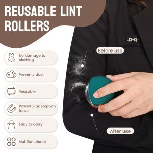 Preparando o removedor de cabelo de rolos de estimação lavável e reutilizável pegajoso portátil Roller Ball Ball Cat and Dog Ferramenta de remoção de pêlos para roupas