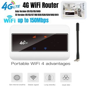Routrar 4G WiFi Router Portable Wireless WiFi Signal Repeater Modem LTE WiFi Router med SIM Card Slot Pocket Hotspot för Outdoor Office