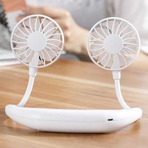 Taşınabilir Hava Soğutucular Taşınabilir Yaz Spor Fan 1200mAH USB Boyun Soğutma Fanı Düşük gürültü ve konforlu şarjla ev okulu ve ofis kullanımı Y240422