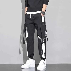 Men's Pants Mens Retro High Strtwear Cargo Pants Men Loose Straight Casual Sweatpants Joggers Y240422