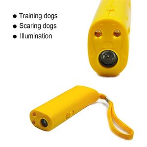 Ultrassom Dog Training Repeller Control Trainer Dispositivo 3 em 1 Anti-Barking Stop Bark Detwrents Dogs Pet Training Device Light Light