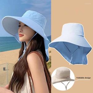 Berets Women Neck Protection Sun Hat Summer Summer في الهواء الطلق مقاوم للأشعة فوق البنفسجية قبعات القبعات التي تتسلق الجبال القبعة.