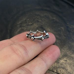 Anelli Fish Bone Band Rings for Men 925 Sterling Silver Wave Anelli impilabili Evita di design di lusso vintage Gioielli