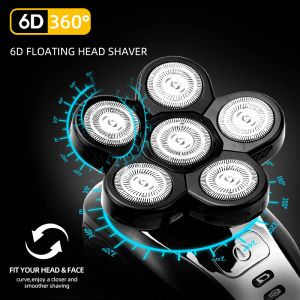 Sphavers New Shaver для мужской 6D независимо 6 карета с плавающей головкой IPX6 Водонепроницаемый электрический коммерческий триммер для мужчин для мужчин