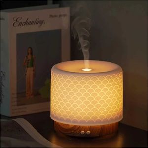 Humidifiers 280ml Home Essential Oil Diffuser Aromatherapy Diffuser Mode-4 Timer 3 Mode Light Automatically Turns Off Ceramic Air Humidifier Y240422